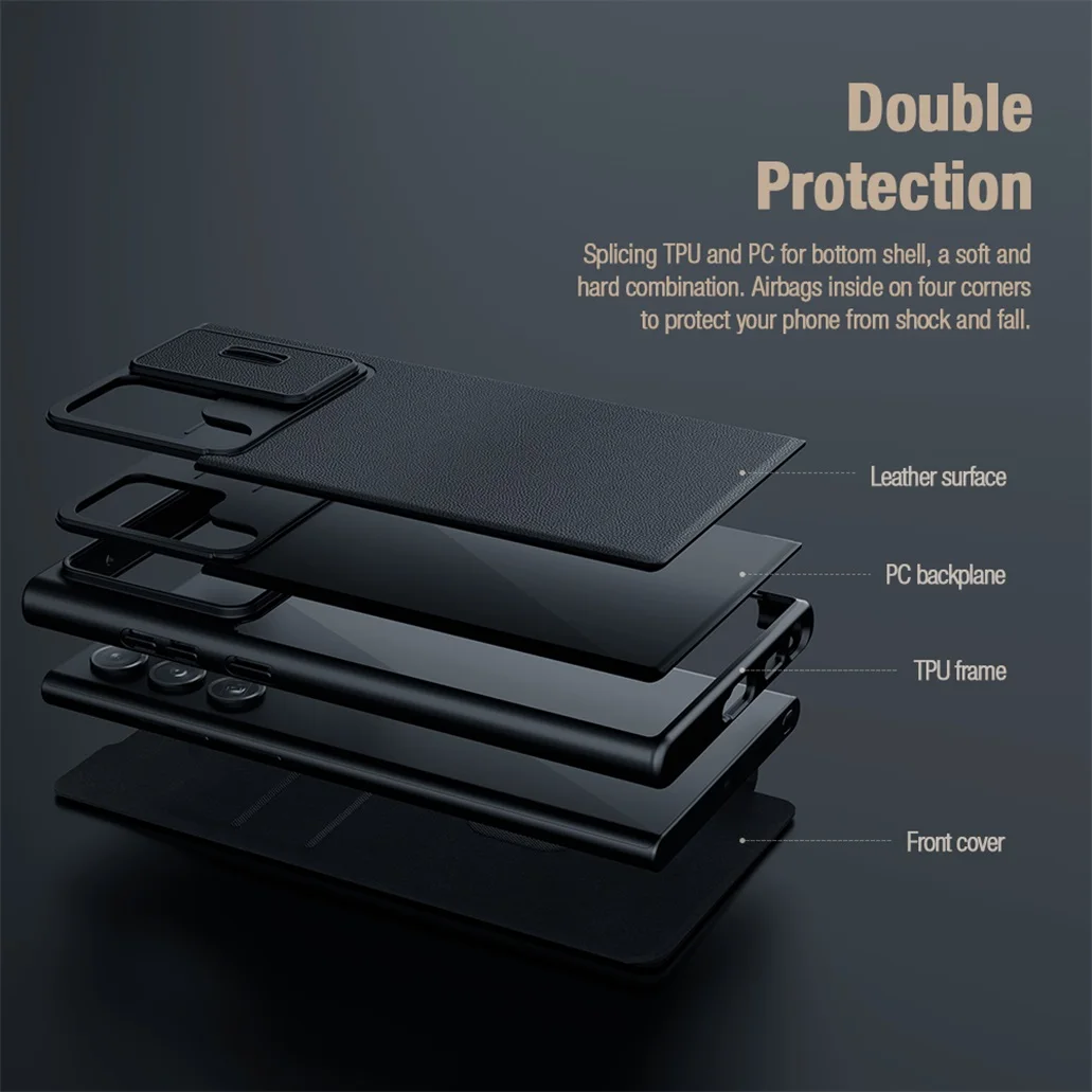 Чехол-книжка Nillkin Qin со шторкой для Samsung Galaxy S22 Ultra