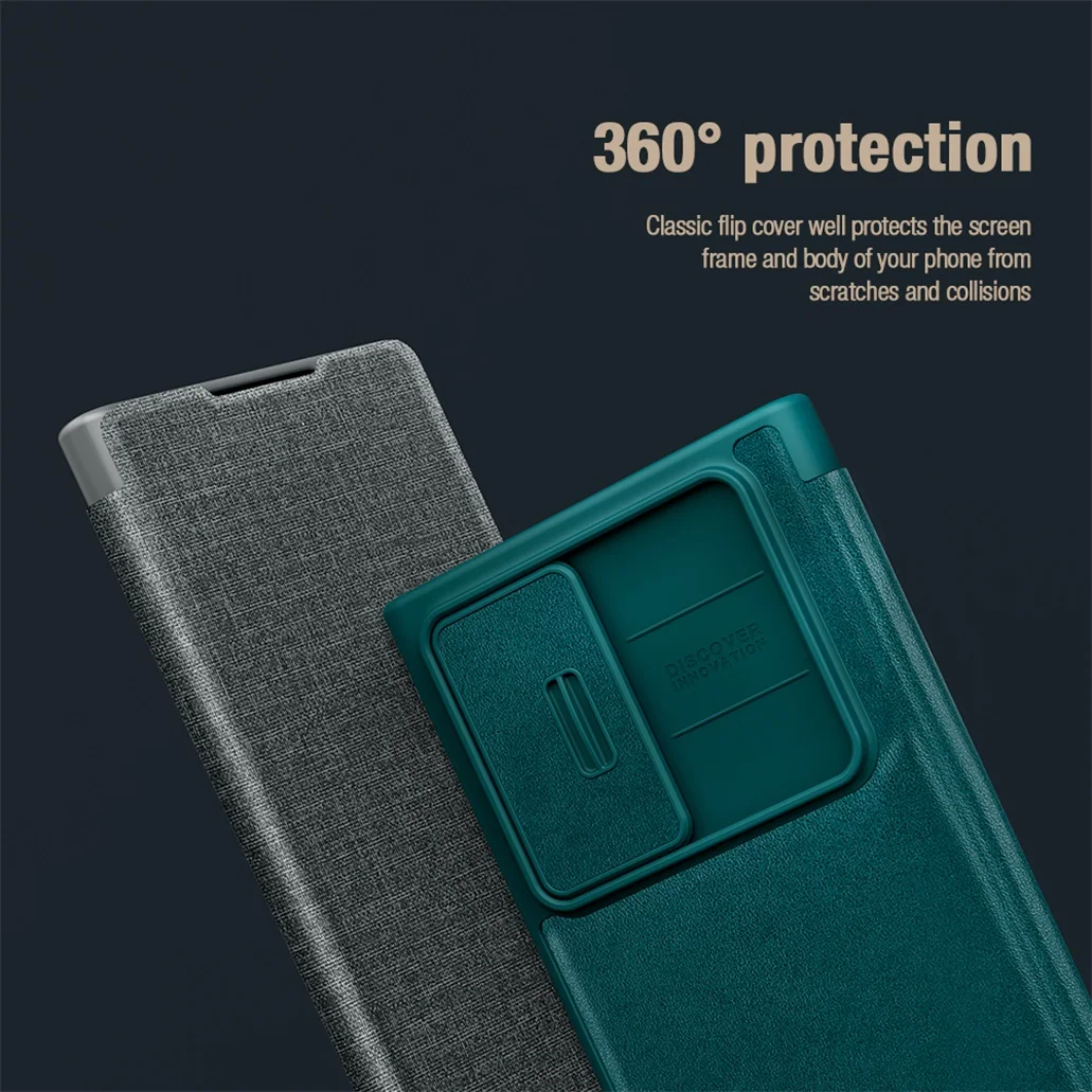 Чехол-книжка Nillkin Qin со шторкой для Samsung Galaxy S22 Ultra