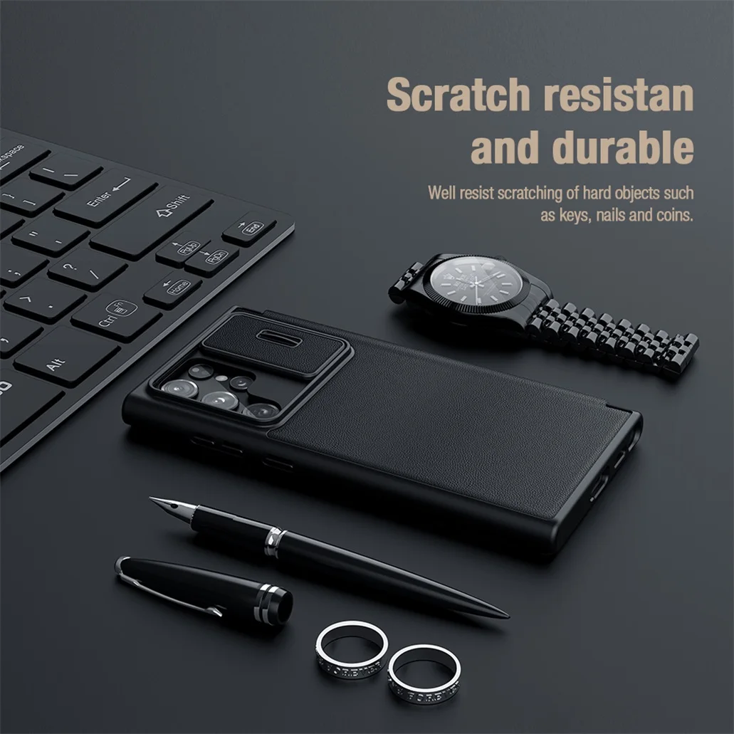 Чехол-книжка Nillkin Qin со шторкой для Samsung Galaxy S22 Ultra