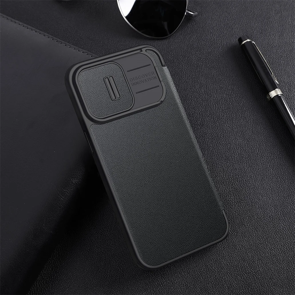 Чехол-книжка Nillkin Qin Pro со шторкой для iPhone 14, 14 Pro, 14 Plus, 14 Pro Max