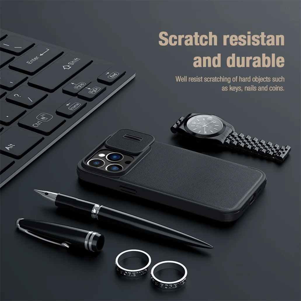 Чехол-книжка Nillkin Qin Pro со шторкой для iPhone 14, 14 Pro, 14 Plus, 14 Pro Max