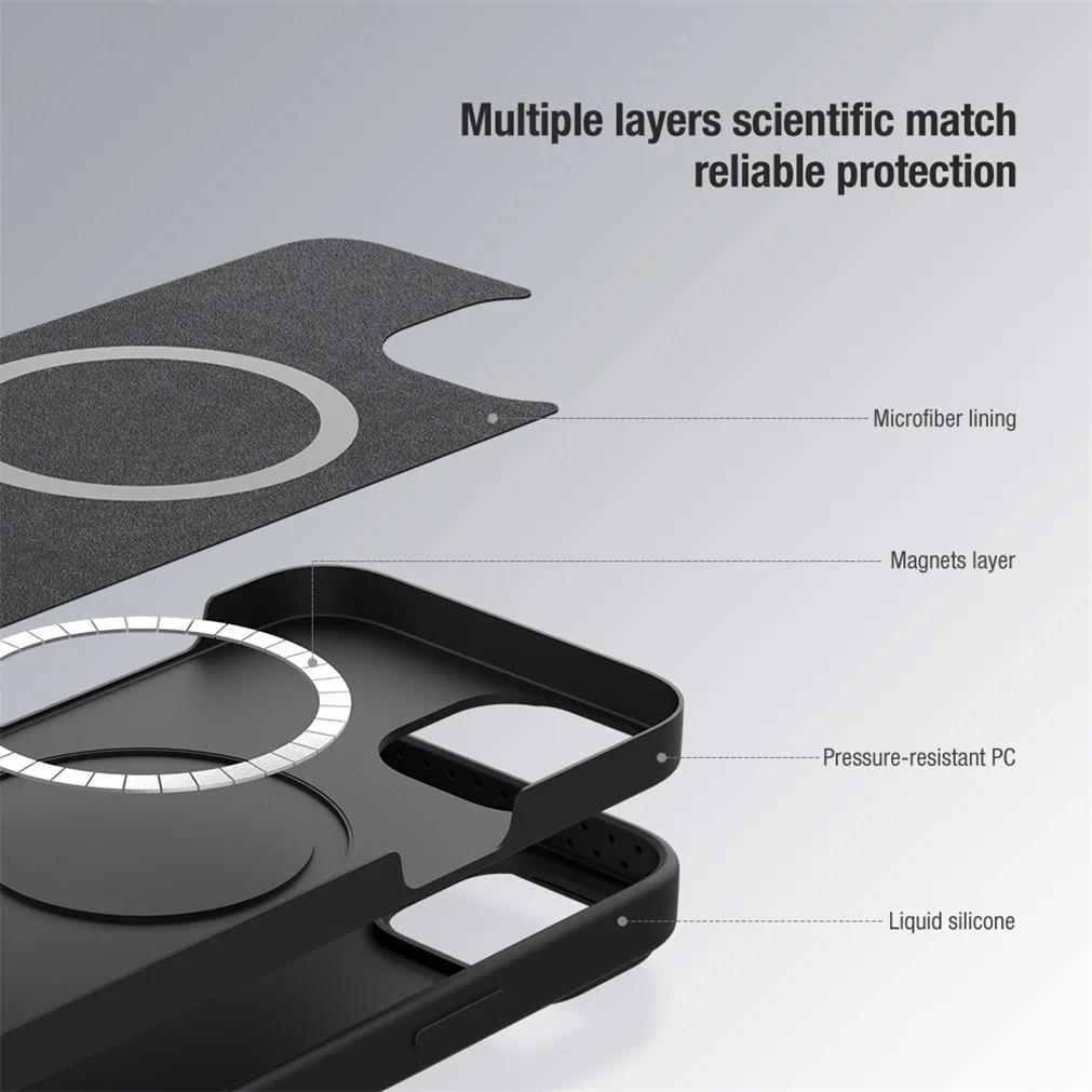 Чехол Nillkin Magnetic Silicone для iPhone 14, iPhone 14 Pro, iPhone 14 Plus, iPhone 14 Pro Max