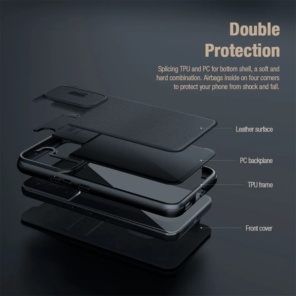 Чехол-книжка Nillkin Qin Pro со шторкой для iPhone 14, 14 Pro, 14 Plus, 14 Pro Max