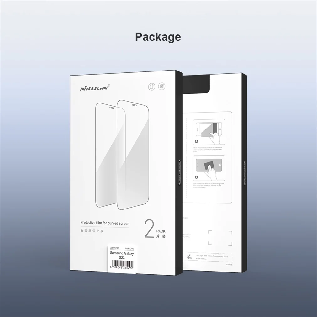 2 шт х Защитная пленка Nillkin Curved для Samsung Galaxy S23, S23 Ultra, S23 Plus