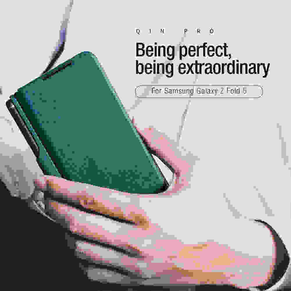 for Samsung Galaxy Z Fold 5 Case Nillkin Qin Pro Series PU Leather Back Cover for Samsung Galaxy Z Fold5 With S-Pen Pocket