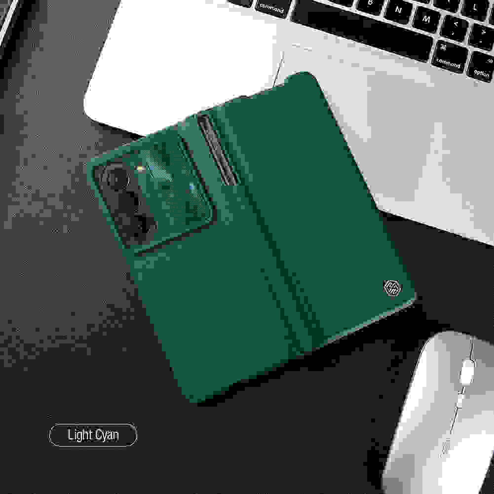 for Samsung Galaxy Z Fold 5 Case Nillkin Qin Pro Series PU Leather Back Cover for Samsung Galaxy Z Fold5 With S-Pen Pocket