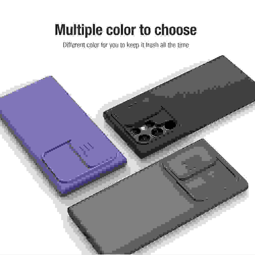 For Samsung Galaxy S22 Ultra 5G Case NILLKIN Silky Case Slide Camera Lens Protective Soft Silicone Cover For Samsung S22 Ultra