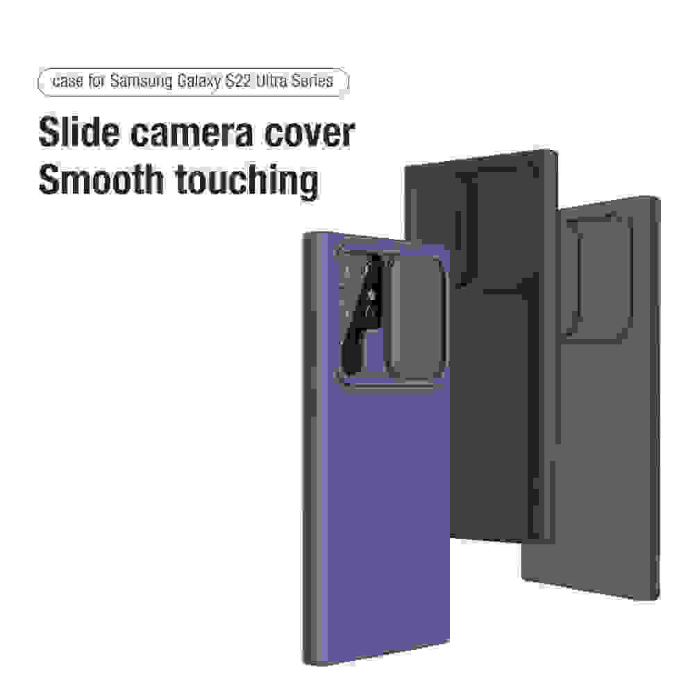 For Samsung Galaxy S22 Ultra 5G Case NILLKIN Silky Case Slide Camera Lens Protective Soft Silicone Cover For Samsung S22 Ultra
