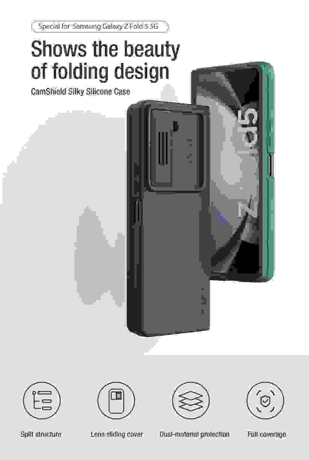 Чехол Nillkin Camshield Silky Silicone для Samsung Galaxy Z Fold 5 5G