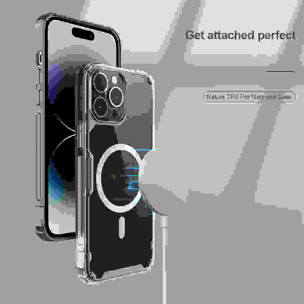 Nillkin For MagSafe For iPhone 15 Pro /Pro Max Magnetic Case Nature Pro Transparent Clear TPU Frame Cover For iPhone 15 /15 Plus