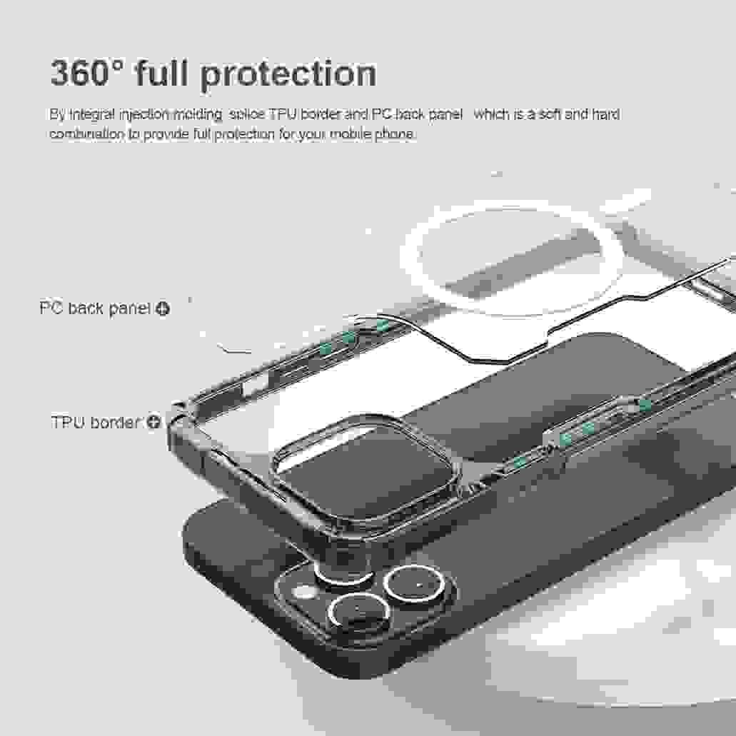 Nillkin For MagSafe For iPhone 15 Pro /Pro Max Magnetic Case Nature Pro Transparent Clear TPU Frame Cover For iPhone 15 /15 Plus