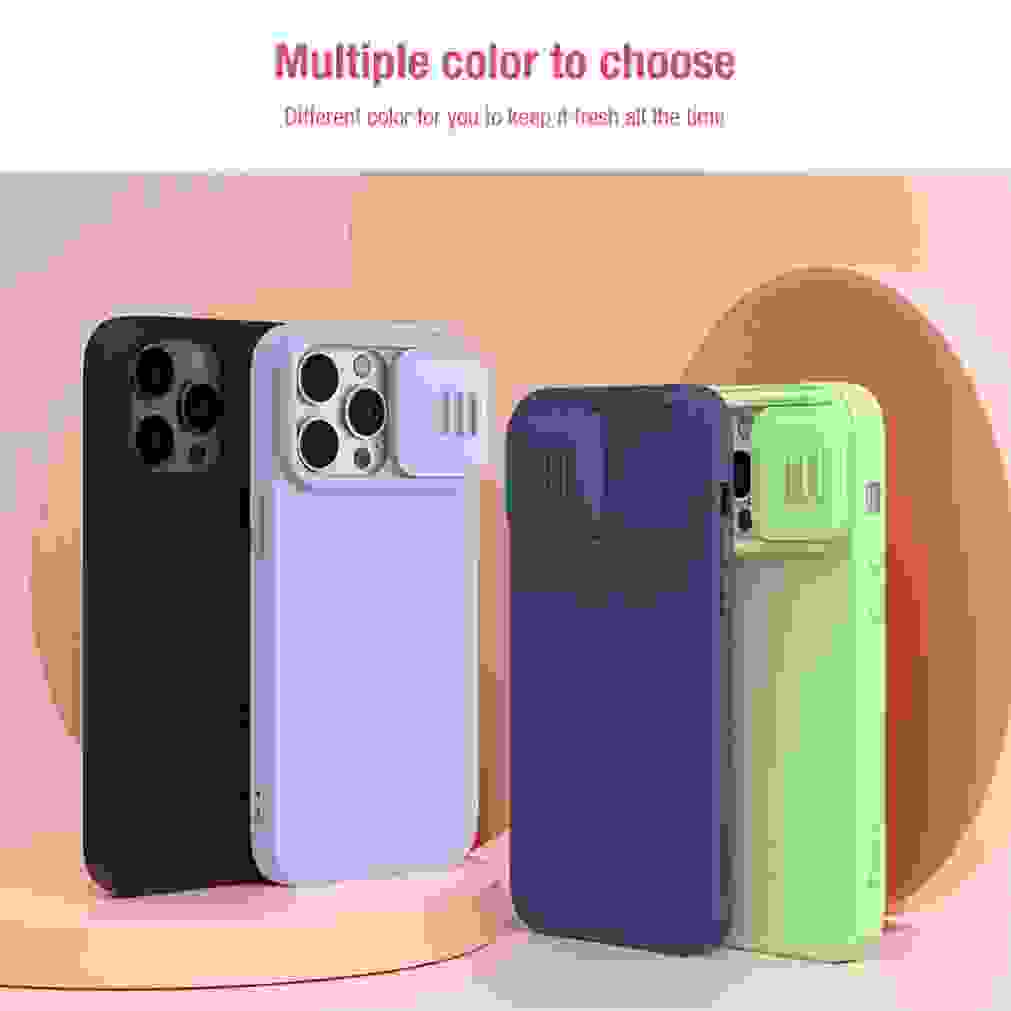 For MagSafe For iPhone 15 Pro /Pro Max NILLKIN Silky Magnetic Case Slide Camera Soft Silicone Back Cover For iPhone 15 /15 Plus