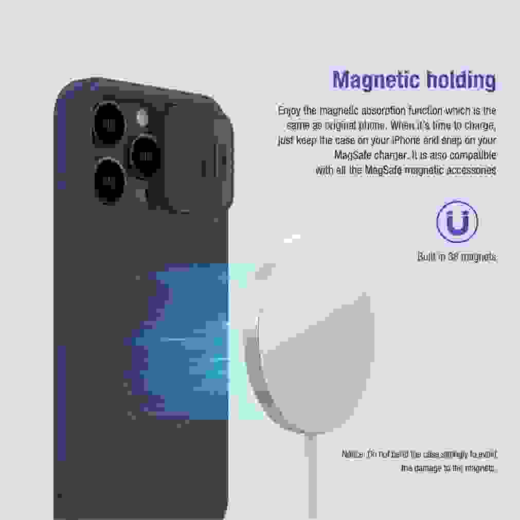 For MagSafe For iPhone 15 Pro /Pro Max NILLKIN Silky Magnetic Case Slide Camera Soft Silicone Back Cover For iPhone 15 /15 Plus