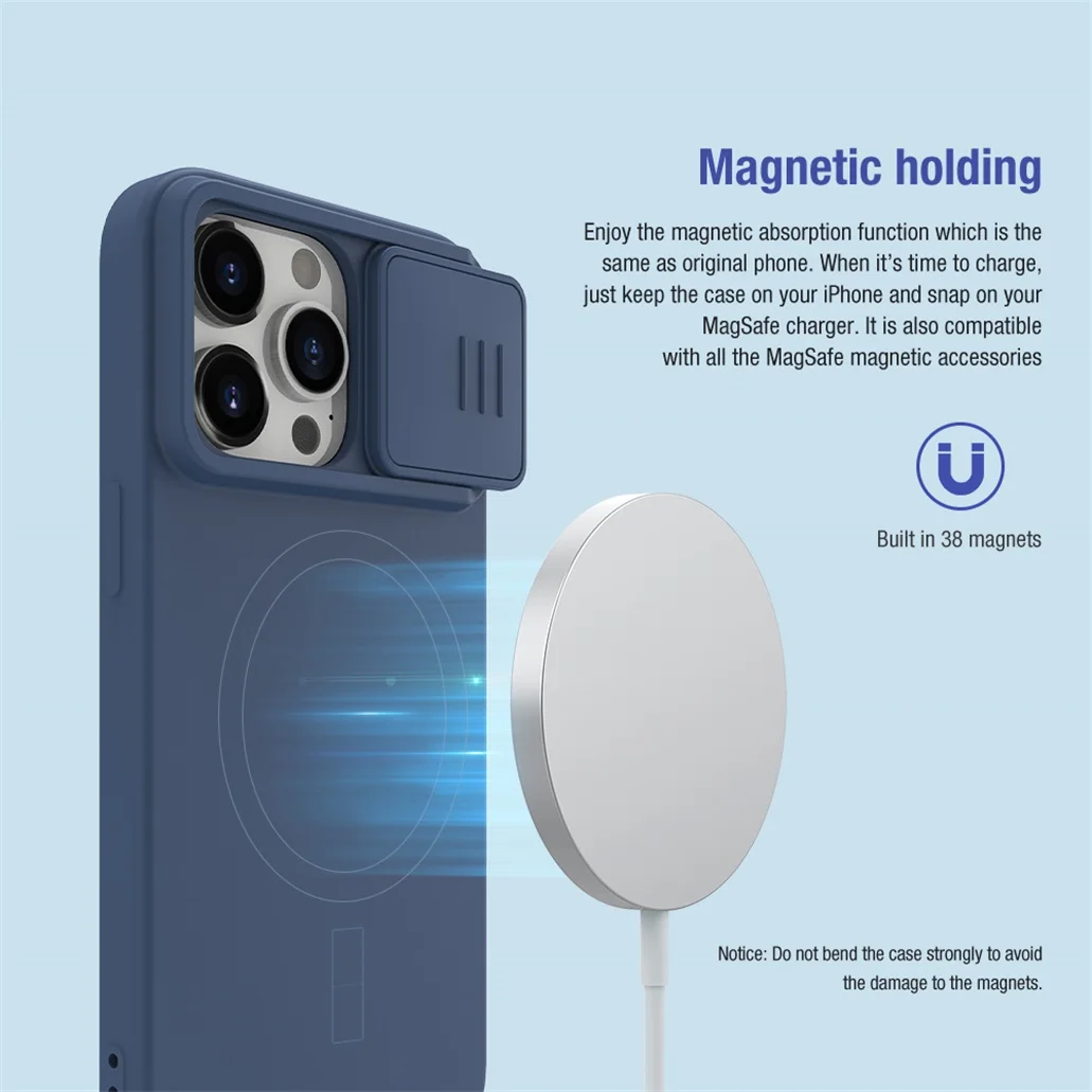 Чехол Nillkin Magnetic Silicone для iPhone 15, 15 Plus, 15 Pro, 15 Pro Max