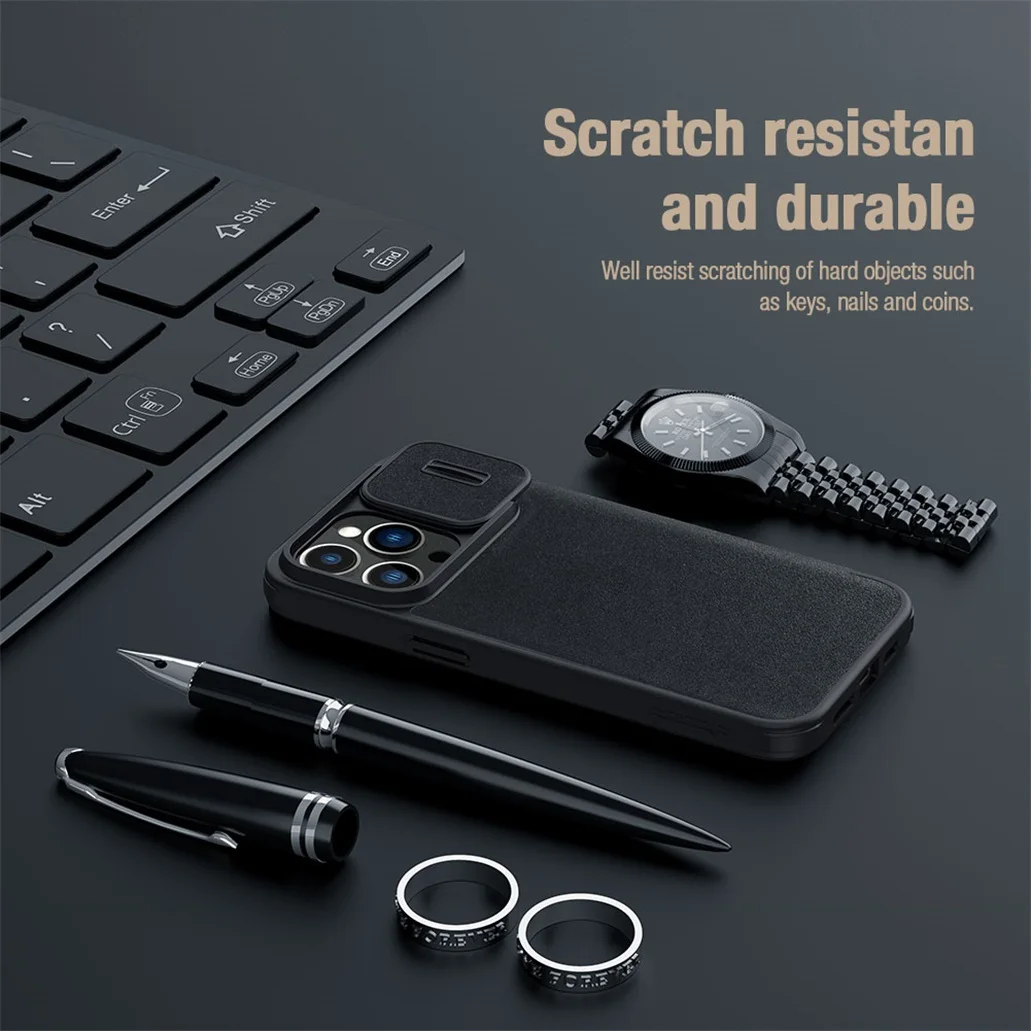 Чехол-книжка Nillkin Qin Pro со шторкой для iPhone 15, 15 Plus, 15 Pro,15 Pro Max