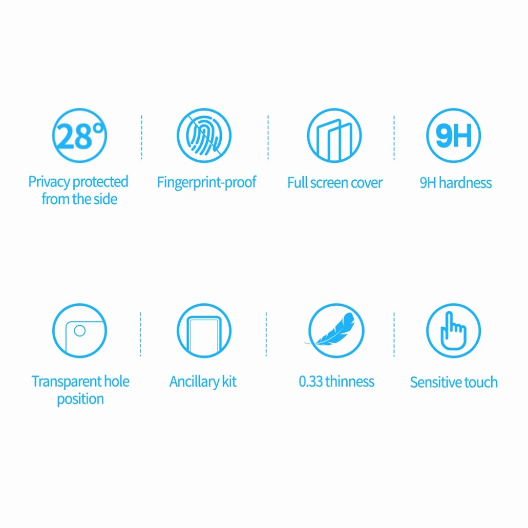 Защитное стекло Nillkin Protect Privacy Anty-Spy для iPhone 15, 15 Plus, 15 Pro,15 Pro Max