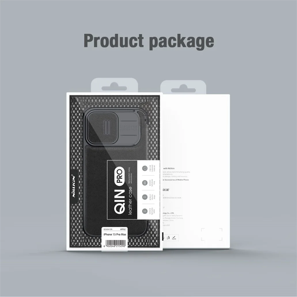 Чехол-книжка Nillkin Qin Pro со шторкой для iPhone 15, 15 Plus, 15 Pro,15 Pro Max