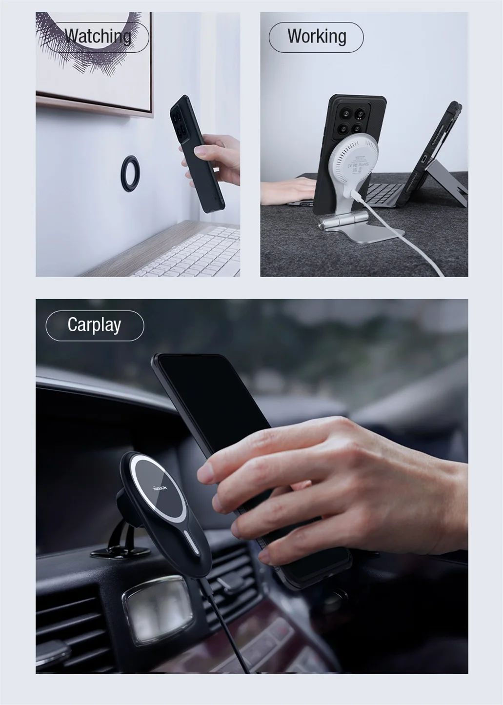 For Xiaomi Mi 14 Pro Case For MagSafe Magnetic Case Wireless Charge Nillkin Frosted Shield Pro TPU Frame PC Cover For Xiaomi 14