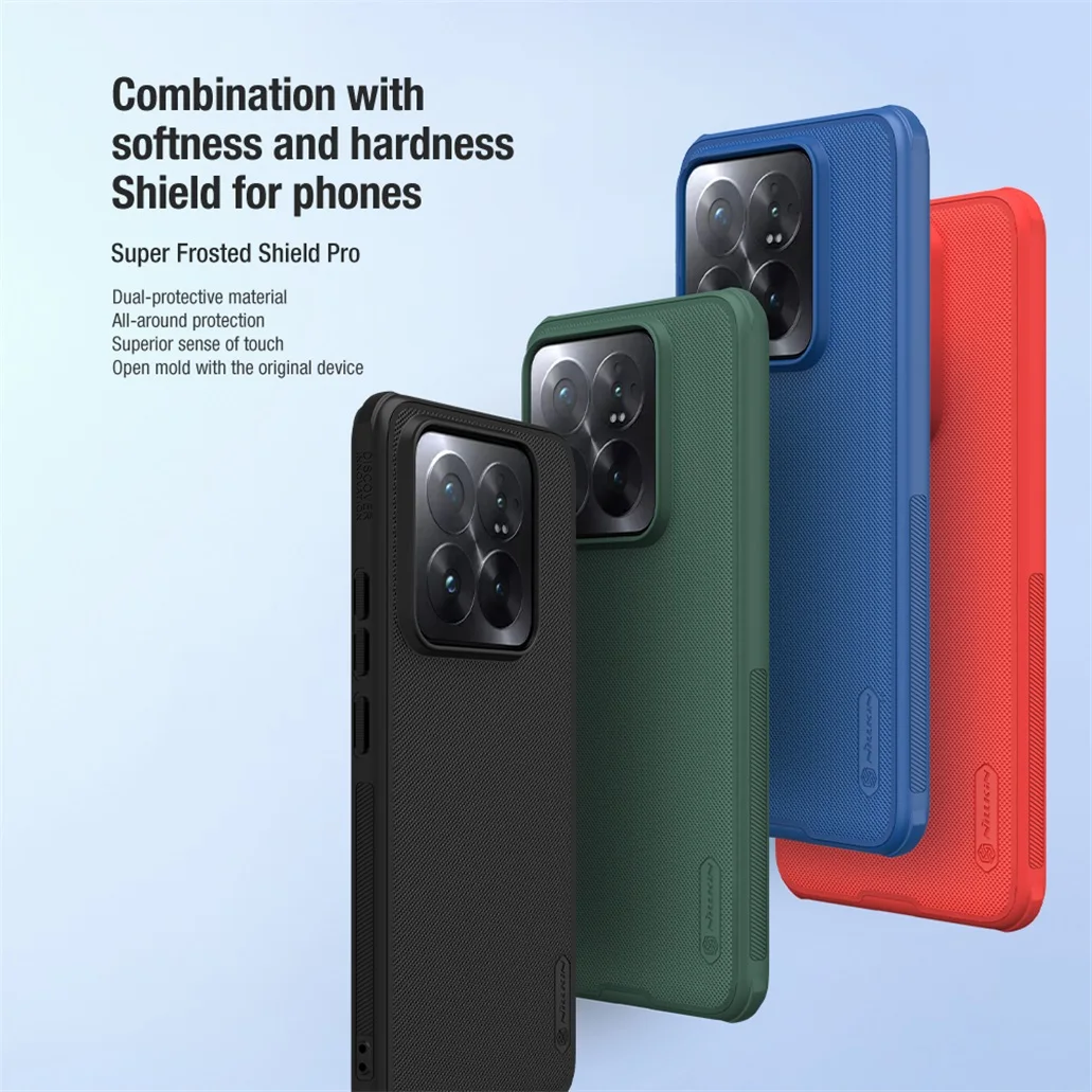 Nillkin For Xiaomi 14 Pro Case Super Frosted Shield Pro TPU Frame PC Shell Luxury Protective Back Cover For Xiaomi Mi 14 Bumper