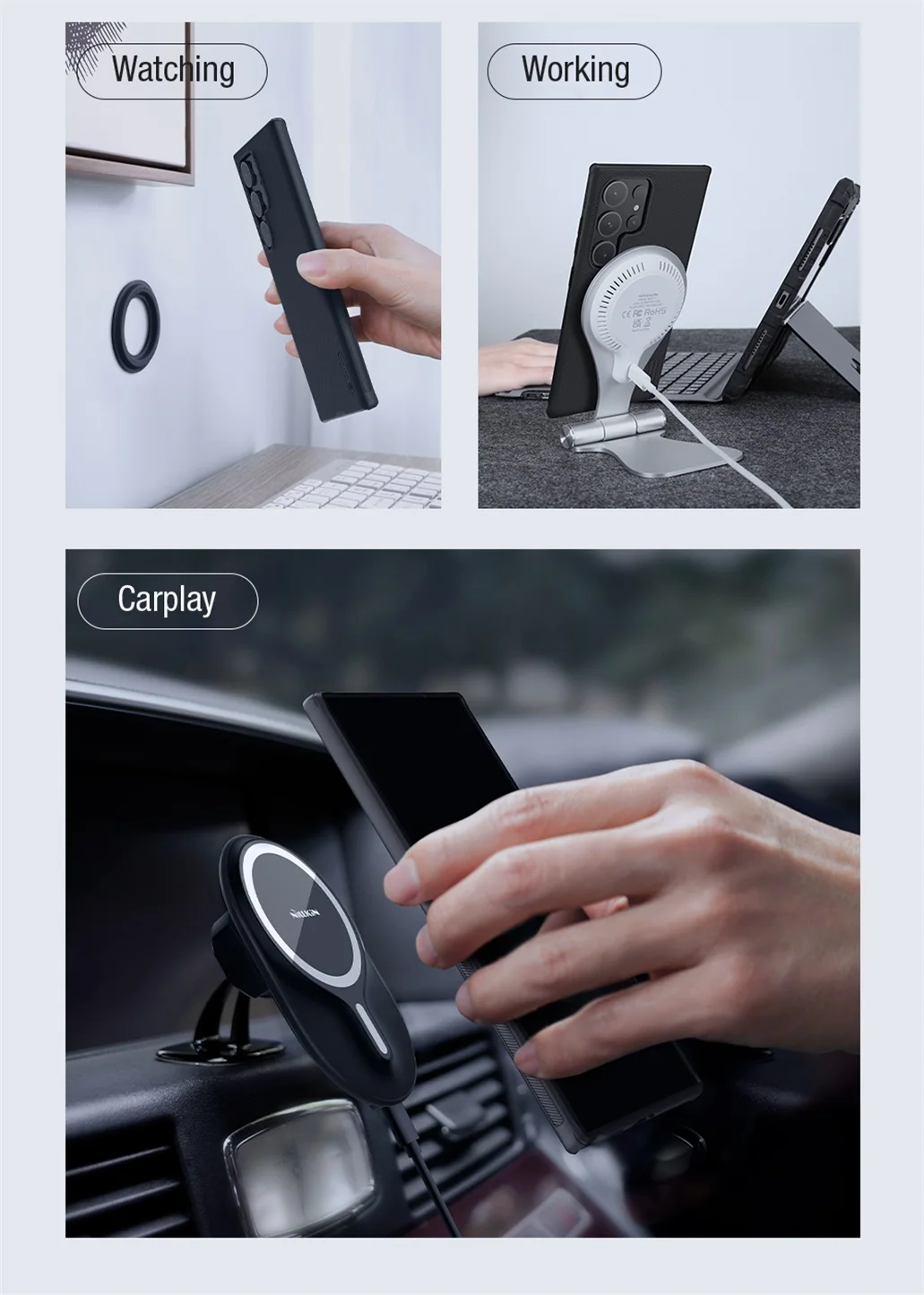 Чехол Nillkin Super Frosted Shield Pro Magnetic для Samsung Galaxy S24, Galaxy 24 Plus, Galaxy S24 Ultra