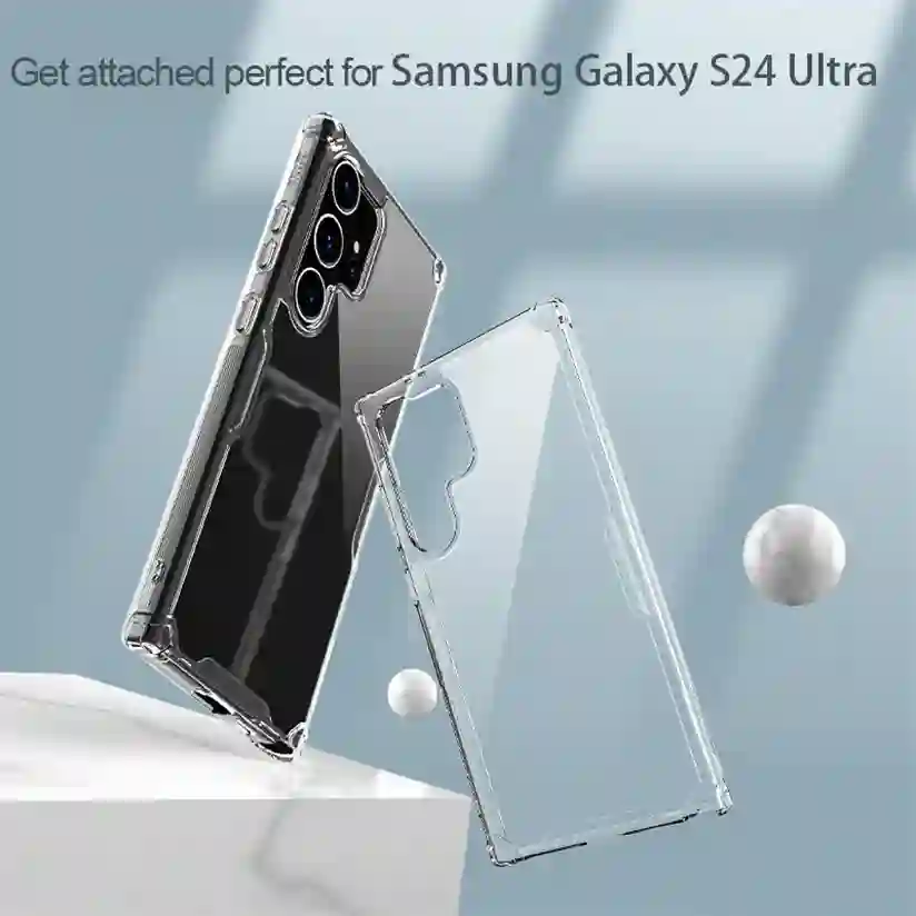 Nillkin For Samsung Galaxy S24 Ultra Case Nature Pro Transparent Clear TPU Frame Protection Back Cover For Samsung S24 S24+ Plus