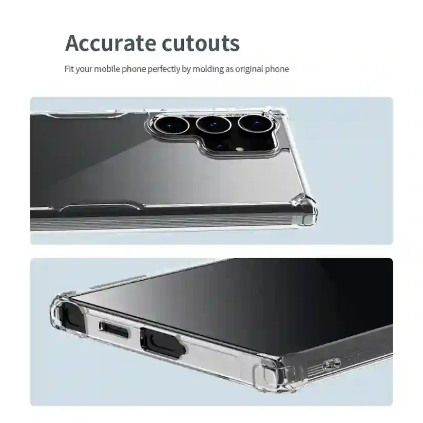 Nillkin For Samsung Galaxy S24 Ultra Case Nature Pro Transparent Clear TPU Frame Protection Back Cover For Samsung S24 S24+ Plus