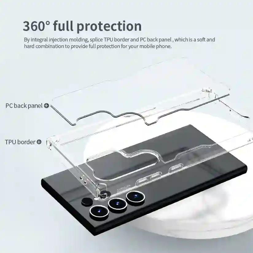 Nillkin For Samsung Galaxy S24 Ultra Case Nature Pro Transparent Clear TPU Frame Protection Back Cover For Samsung S24 S24+ Plus