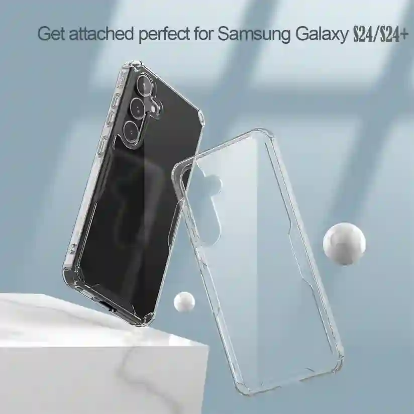 Nillkin For Samsung Galaxy S24 Ultra Case Nature Pro Transparent Clear TPU Frame Protection Back Cover For Samsung S24 S24+ Plus