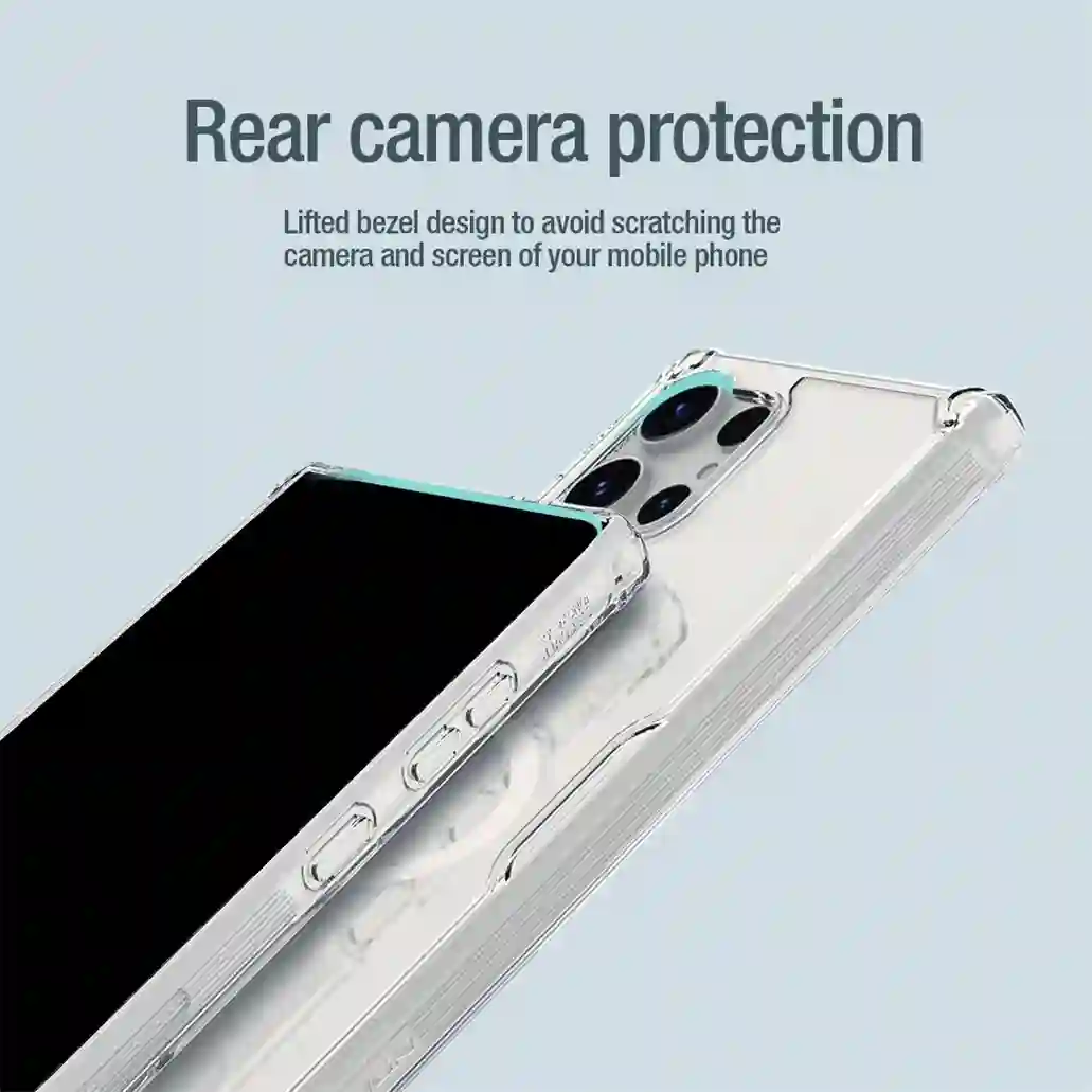 Nillkin For Samsung Galaxy S24 Ultra MagSafe Magnetic Case Nature Pro Transparent Clear TPU Frame Cover For Samsung S24+ Plus