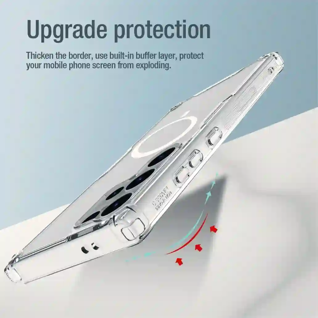Nillkin For Samsung Galaxy S24 Ultra MagSafe Magnetic Case Nature Pro Transparent Clear TPU Frame Cover For Samsung S24+ Plus
