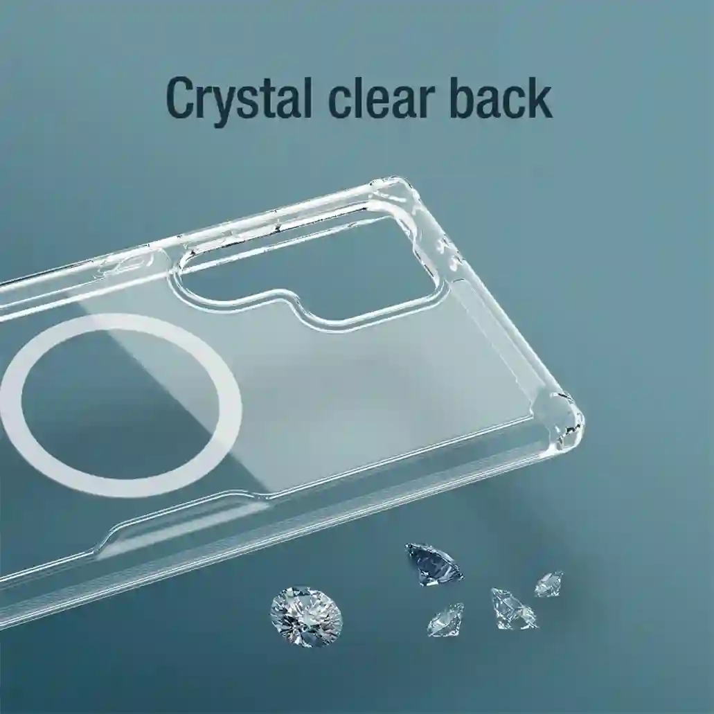 Nillkin For Samsung Galaxy S24 Ultra MagSafe Magnetic Case Nature Pro Transparent Clear TPU Frame Cover For Samsung S24+ Plus