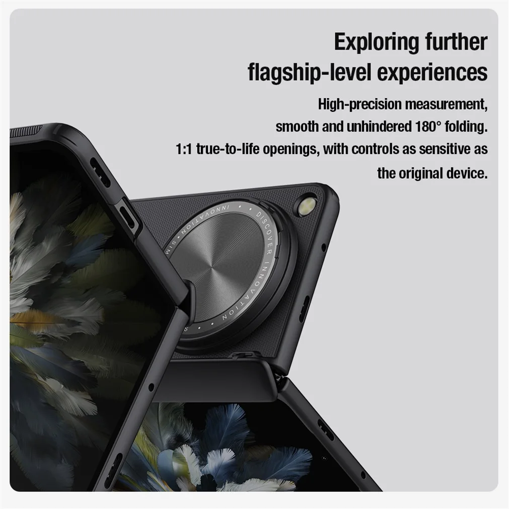 For OnePlus Open Case NILLKIN Frosted Shield Prop Camera Cover Flip-style Lens Phone Holder 180°Folding Cover For One Plus Open