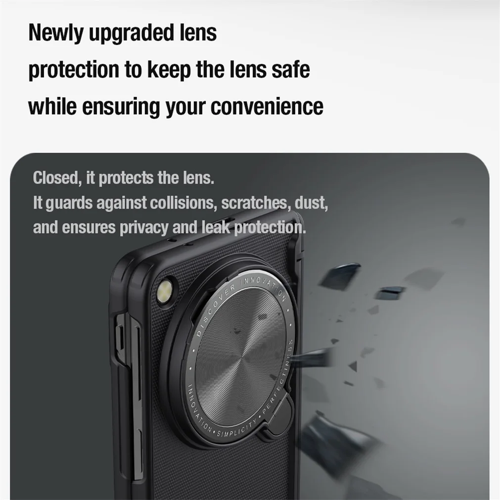 For OnePlus Open Case NILLKIN Frosted Shield Prop Camera Cover Flip-style Lens Phone Holder 180°Folding Cover For One Plus Open
