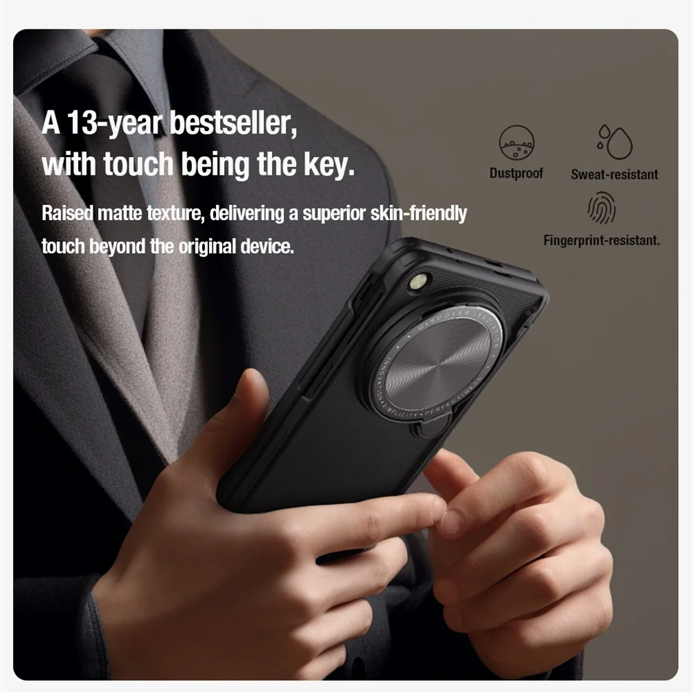 For OnePlus Open Case NILLKIN Frosted Shield Prop Camera Cover Flip-style Lens Phone Holder 180°Folding Cover For One Plus Open