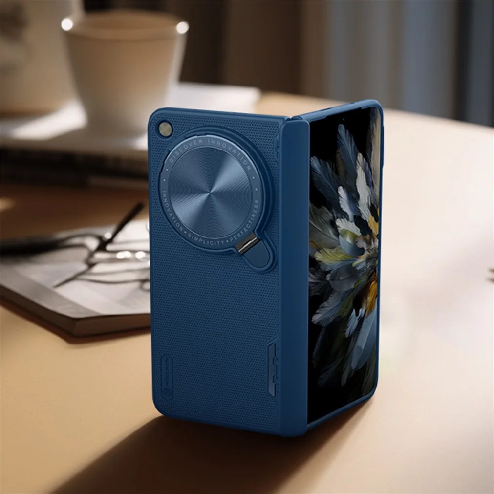 For OnePlus Open Case NILLKIN Frosted Shield Prop Camera Cover Flip-style Lens Phone Holder 180°Folding Cover For One Plus Open