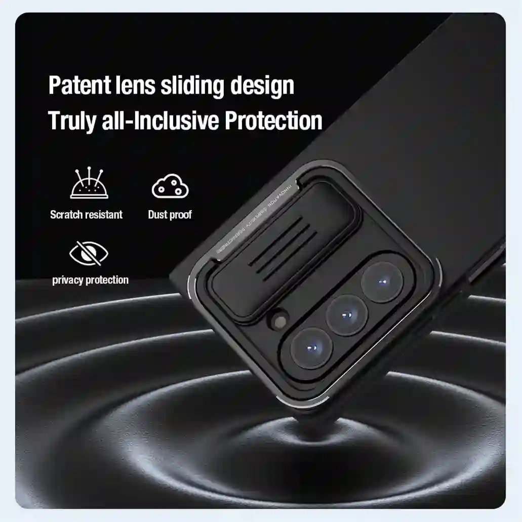 For Samsung Galaxy Z Fold 5 5G Case NILLKIN Silky Silicone Shockproof Slide Camera Cover For Samsung Z Fold5 With Foldable Stand