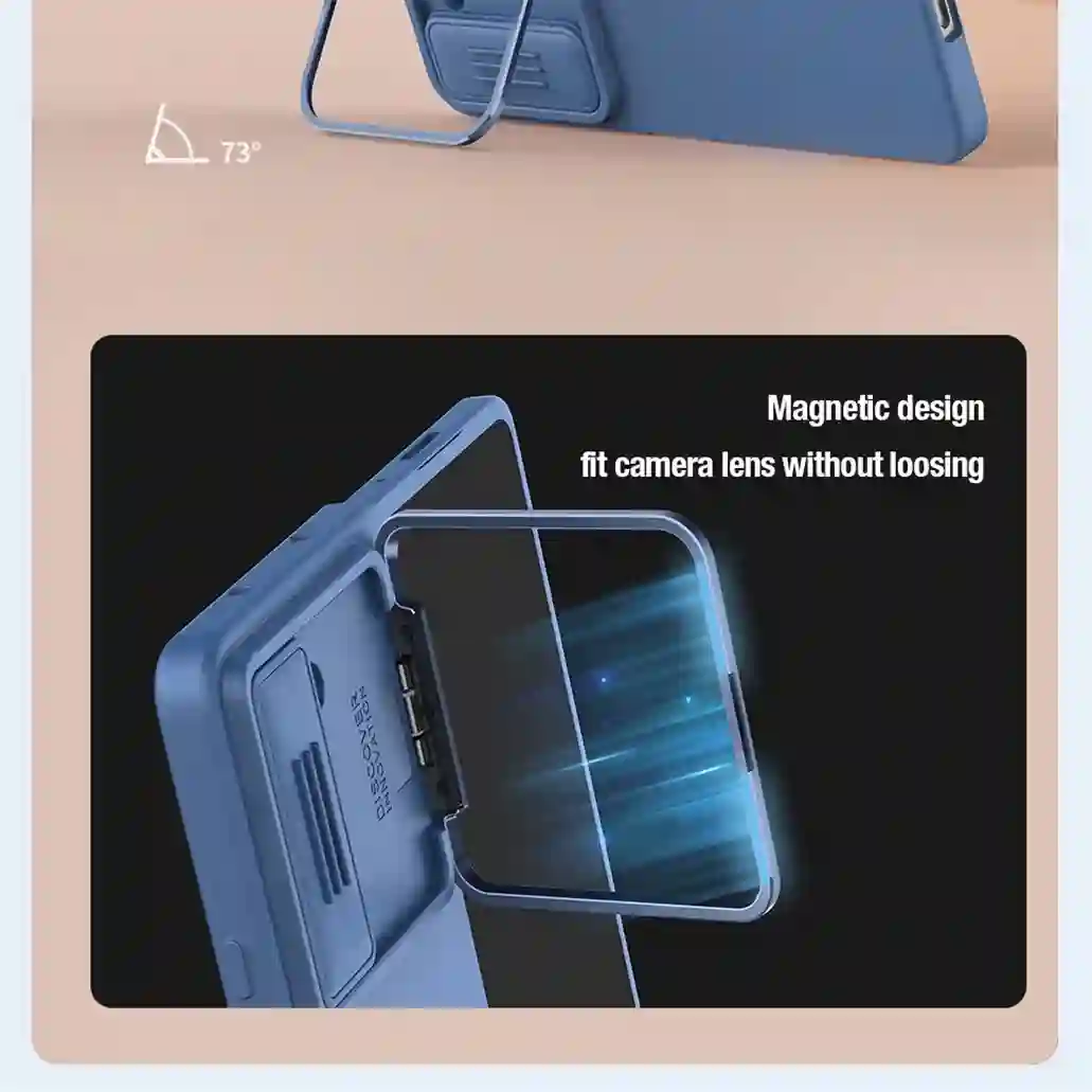 For Samsung Galaxy Z Fold 5 5G Case NILLKIN Silky Silicone Shockproof Slide Camera Cover For Samsung Z Fold5 With Foldable Stand