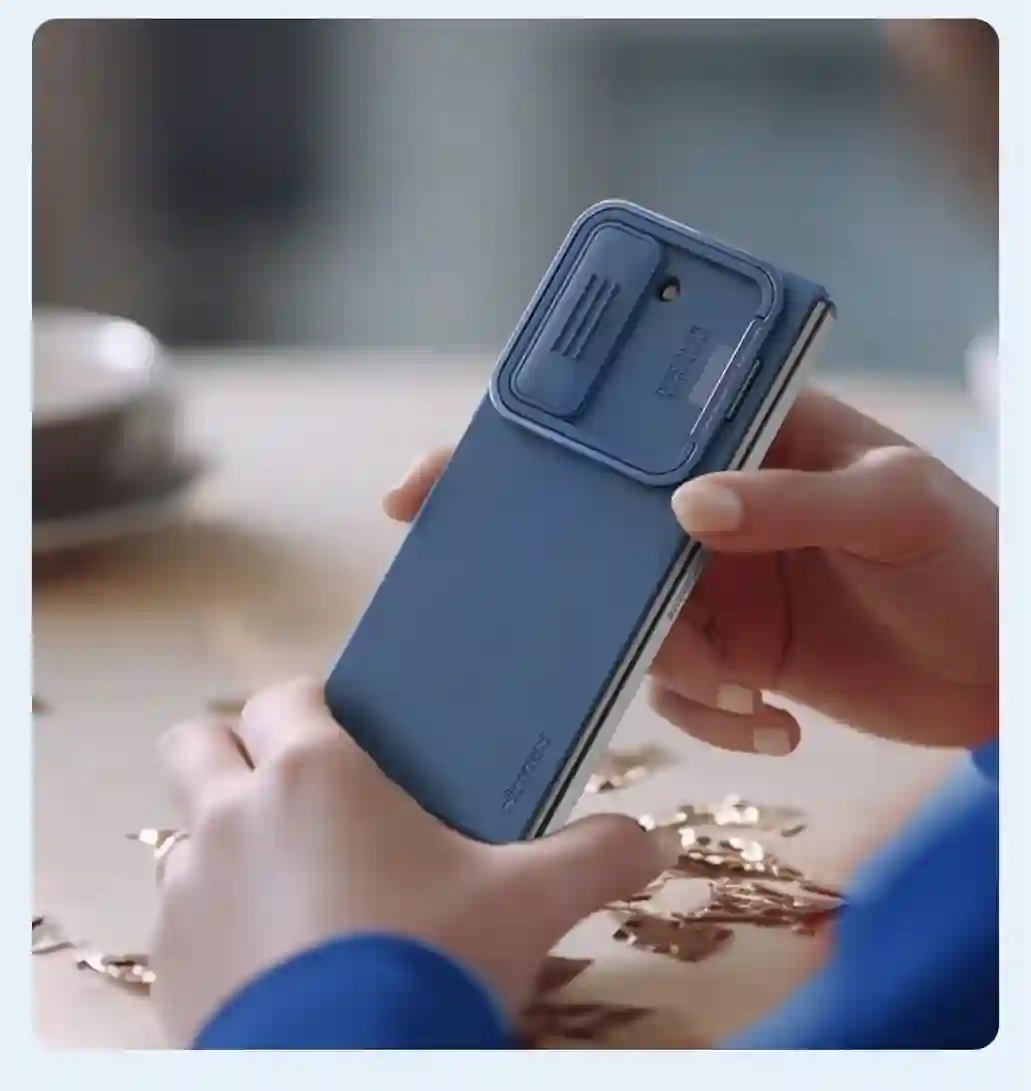 For Samsung Galaxy Z Fold 5 5G Case NILLKIN Silky Silicone Shockproof Slide Camera Cover For Samsung Z Fold5 With Foldable Stand