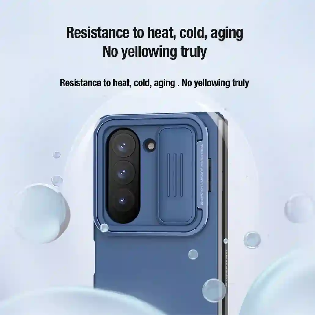 For Samsung Galaxy Z Fold 5 5G Case NILLKIN Silky Silicone Shockproof Slide Camera Cover For Samsung Z Fold5 With Foldable Stand