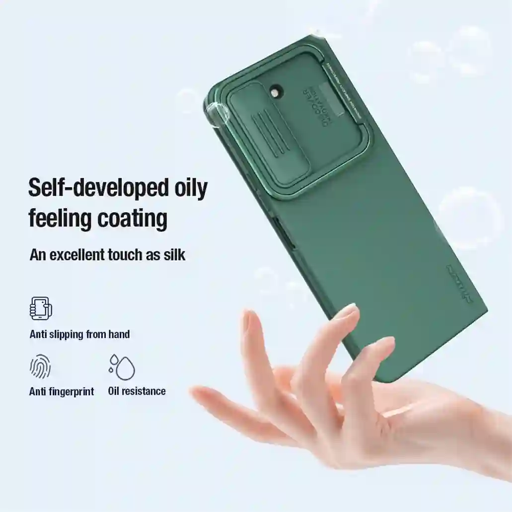 For Samsung Galaxy Z Fold 5 5G Case NILLKIN Silky Silicone Shockproof Slide Camera Cover For Samsung Z Fold5 With Foldable Stand