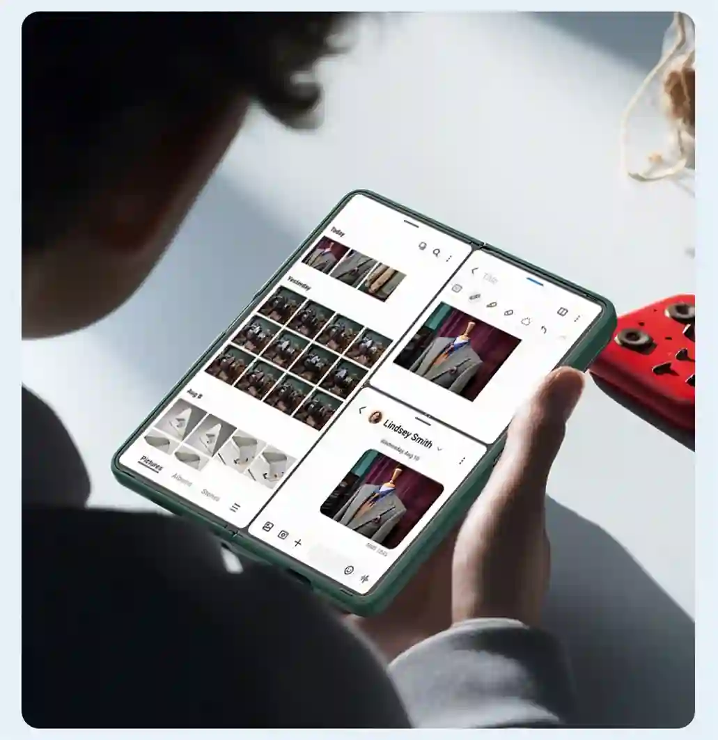For Samsung Galaxy Z Fold 5 5G Case NILLKIN Silky Silicone Shockproof Slide Camera Cover For Samsung Z Fold5 With Foldable Stand