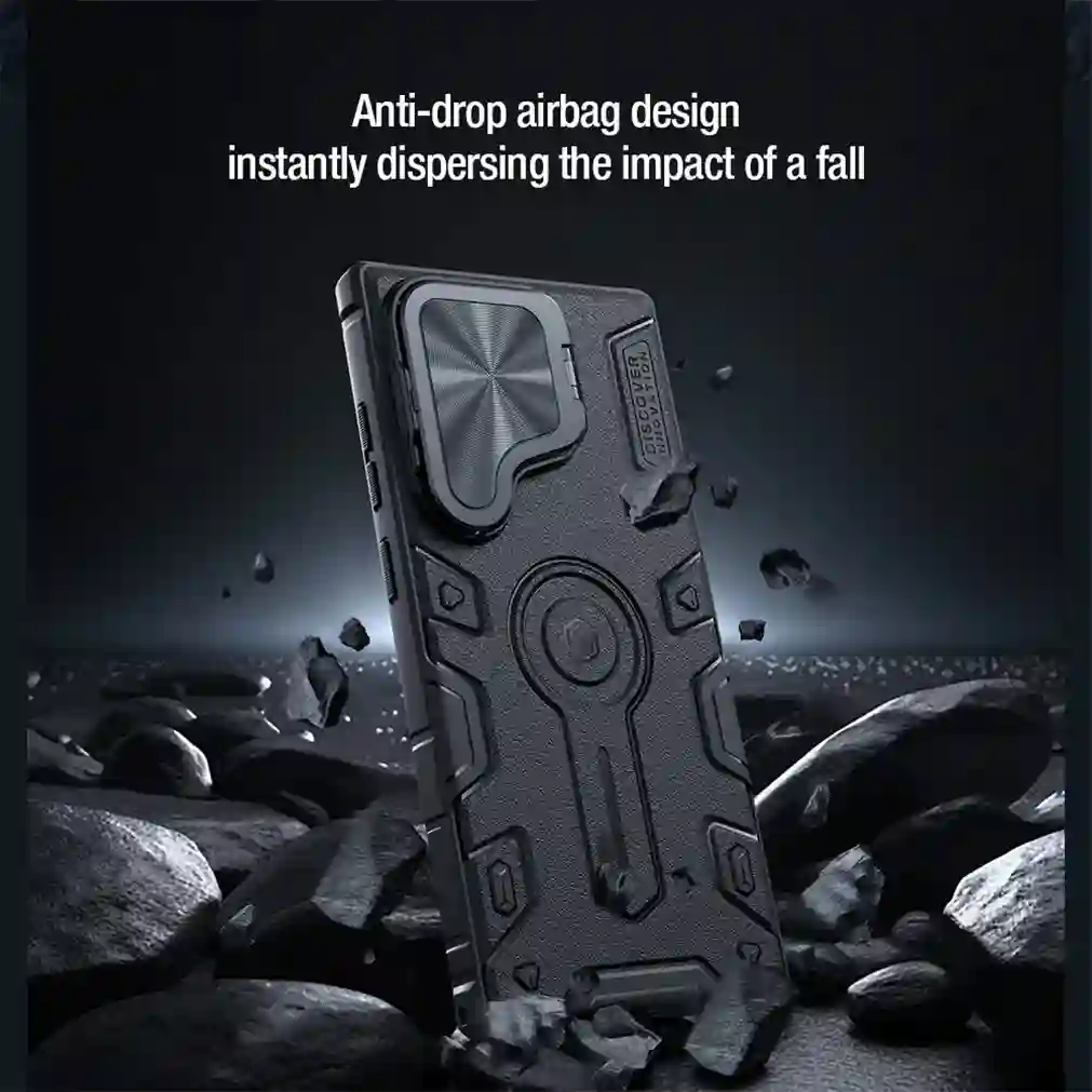 For Samsung Galaxy S24 Ultra MagSafe Case Magnetic Charging NILLKIN Armor Prop Foldable Stand Camera Cover For Samsung S24Ultra