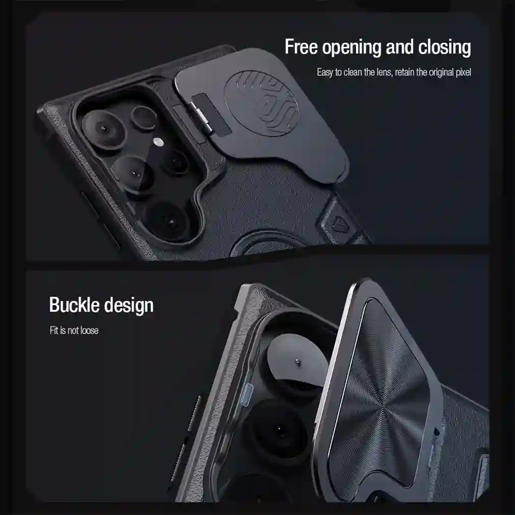 For Samsung Galaxy S24 Ultra MagSafe Case Magnetic Charging NILLKIN Armor Prop Foldable Stand Camera Cover For Samsung S24Ultra