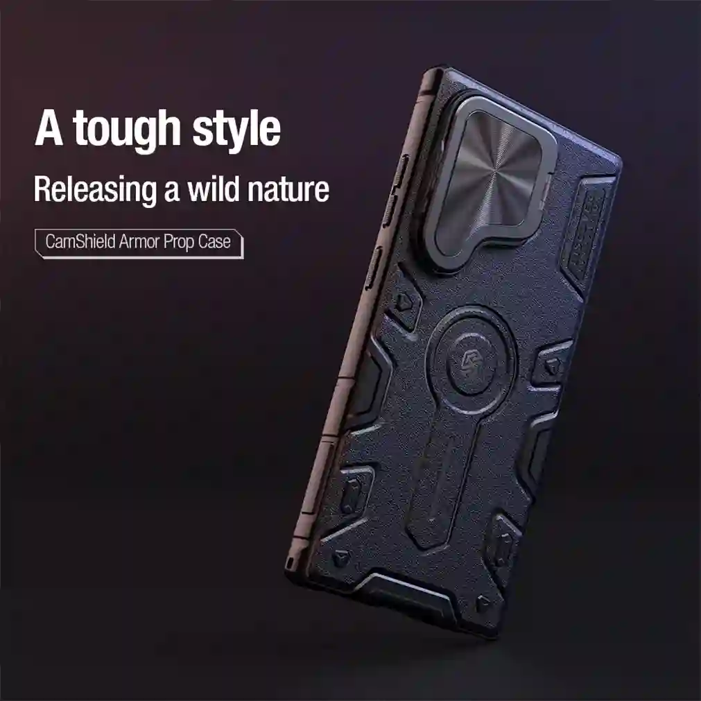 For Samsung Galaxy S24 Ultra MagSafe Case Magnetic Charging NILLKIN Armor Prop Foldable Stand Camera Cover For Samsung S24Ultra