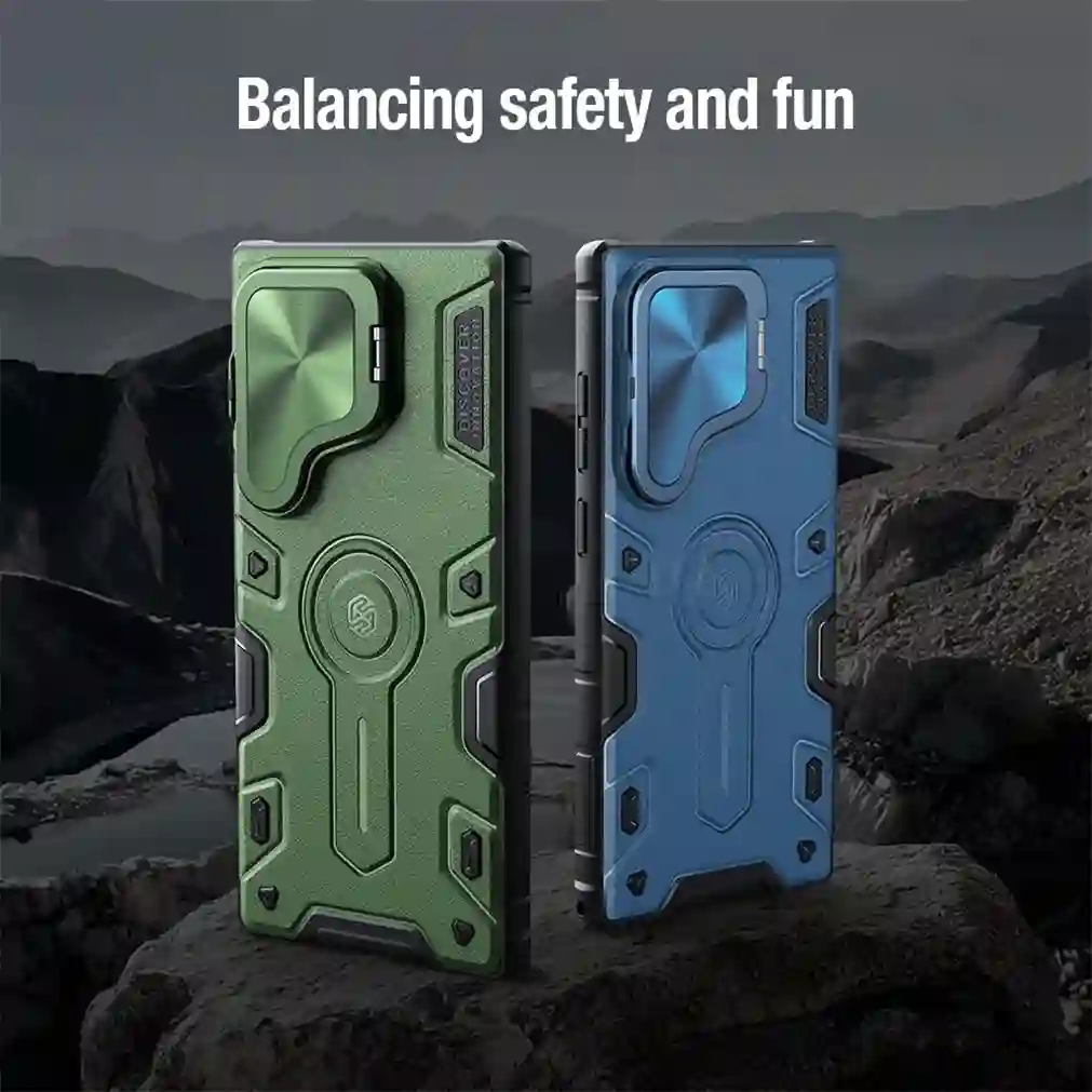 For Samsung Galaxy S24 Ultra MagSafe Case Magnetic Charging NILLKIN Armor Prop Foldable Stand Camera Cover For Samsung S24Ultra