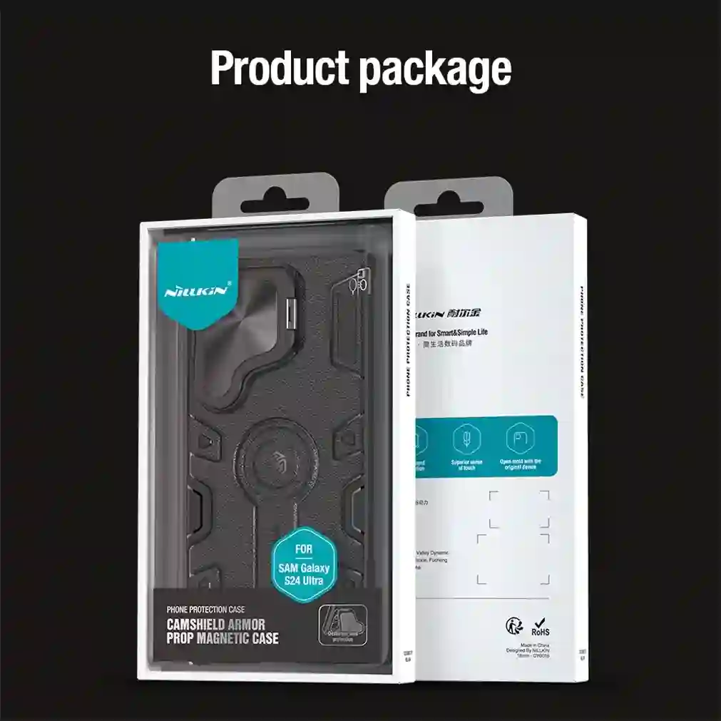 For Samsung Galaxy S24 Ultra MagSafe Case Magnetic Charging NILLKIN Armor Prop Foldable Stand Camera Cover For Samsung S24Ultra
