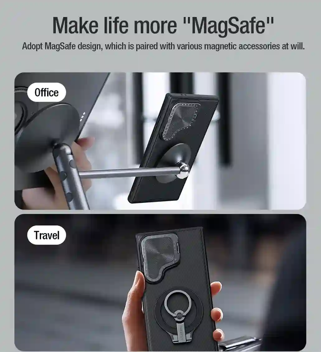 For Samsung Galaxy S24 Ultra Case MagSafe Magnetic Charging NILLKIN CamShield Lens Holder Camera Cover For Samsung S24 S24+ Plus
