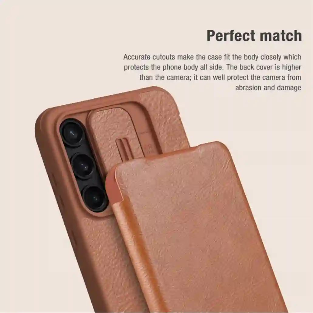 For Samsung Galaxy A35 Flip Case Nillkin QIN Pro Leather Cover Slide Camera Card Pocket Book Cover For Samsung A35 Phone Bags