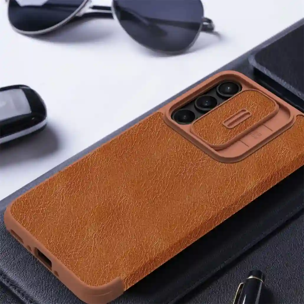 For Samsung Galaxy A35 Flip Case Nillkin QIN Pro Leather Cover Slide Camera Card Pocket Book Cover For Samsung A35 Phone Bags