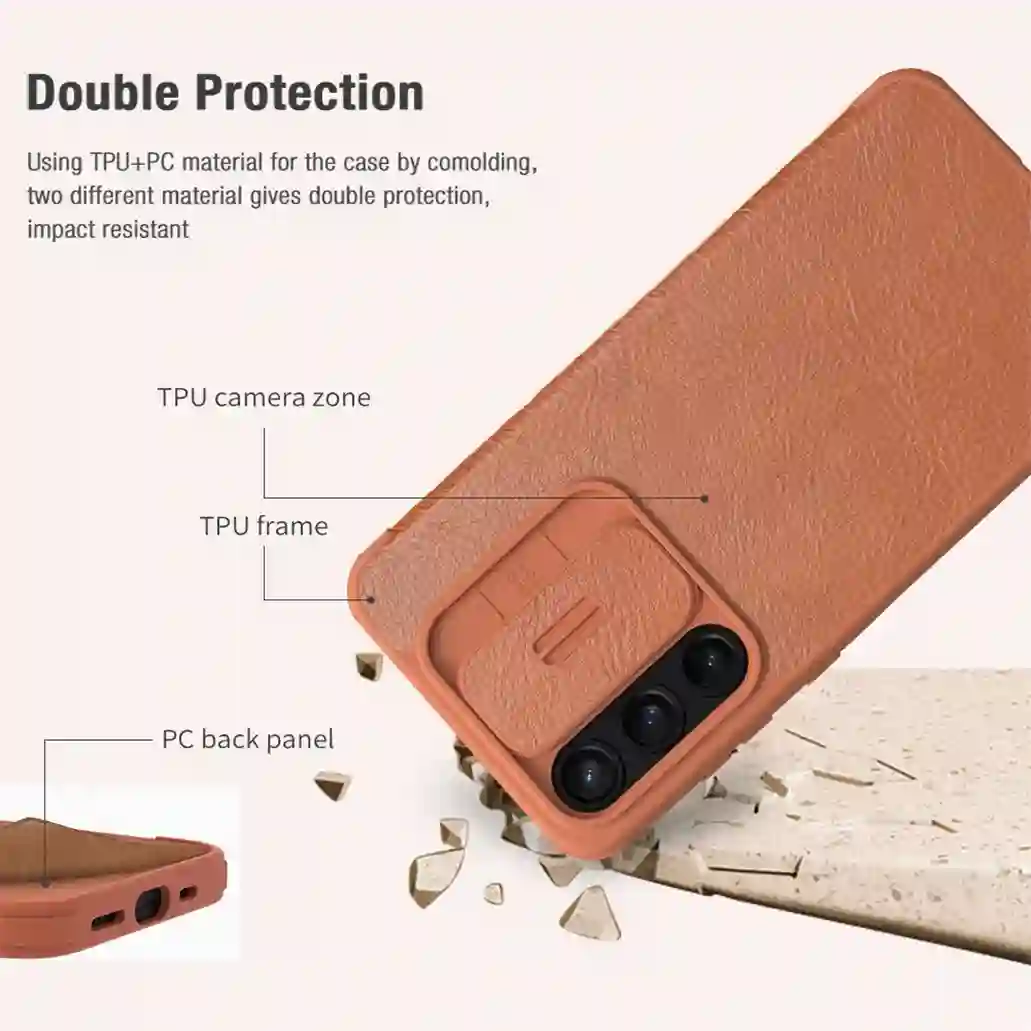 For Samsung Galaxy A35 Flip Case Nillkin QIN Pro Leather Cover Slide Camera Card Pocket Book Cover For Samsung A35 Phone Bags